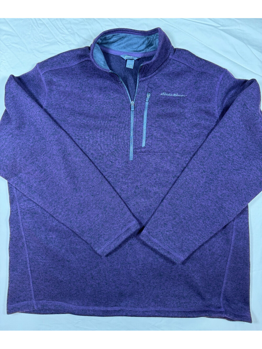 Eddie Bauer Men's 1/4 Zip Pullover 2XL Purple